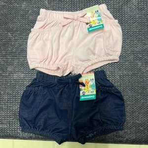 2 pairs brand new garanimals baby shorts